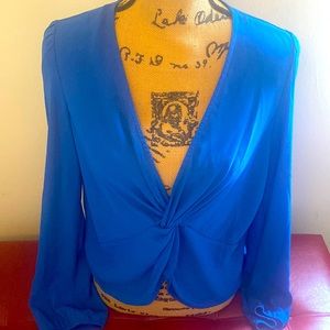 women's blouse long sleeve blue color size L brand TIMING